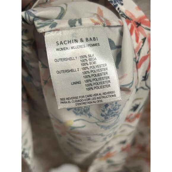 Sachin & Babi Silk Mini Dress Floral Multicolored NWOT Size 2 Long Sleeve - Picture 12 of 14